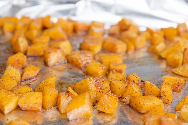 Maple, Cinnamon, and Brown Sugar Roasted Butternut Squash