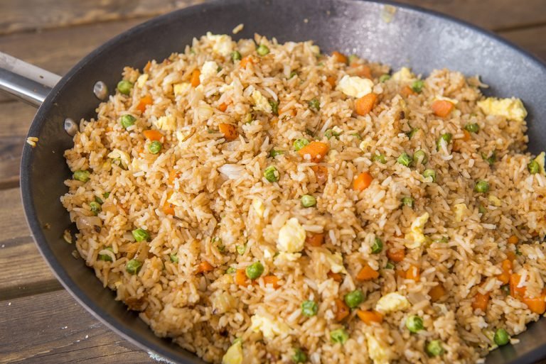 Take-Out Veggie Fried Rice– (Easy to make vegan!)