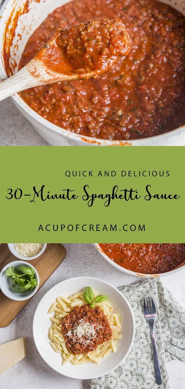 30-Minute Spaghetti Sauce - A Cup Of Cream