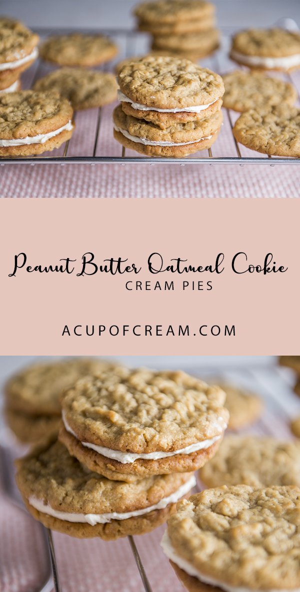 Peanut Butter Oatmeal Cookie Cream Pies A Cup Of Cream
