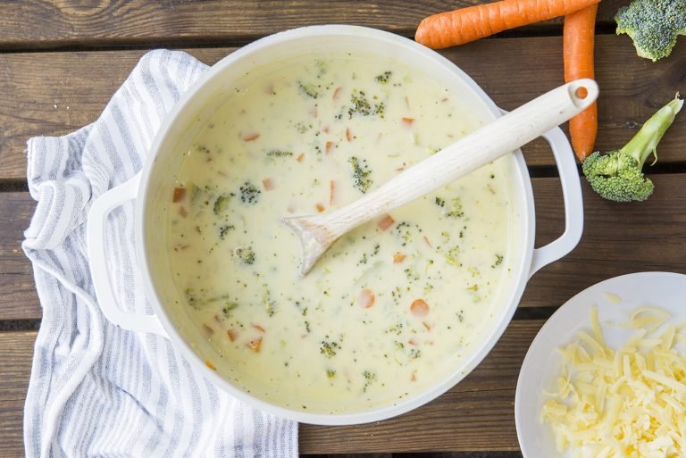 Broccoli, Carrot, and Cheddar Soup (30 minute meal)