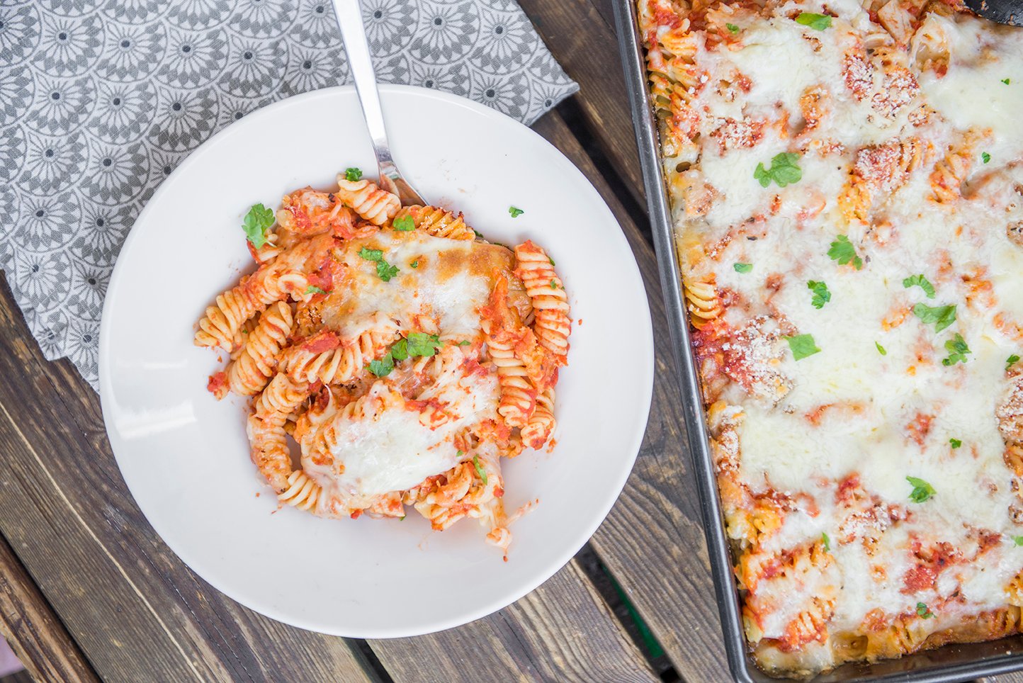 Chicken Parmesan Pasta Casserole