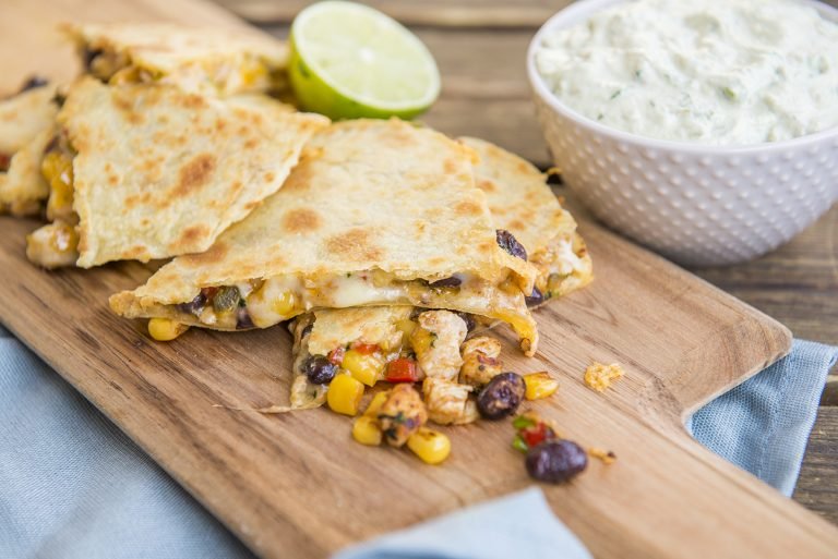 Southwest Quesadillas (with delicious avocado dipping sauce!)