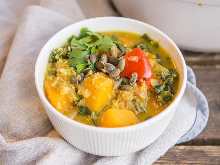 Butternut Squash, Kale, & Quinoa Curry (vegan, gluten free, 1-pot meal)
