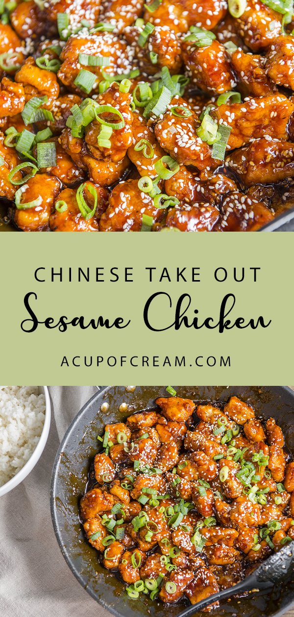 Chinese Take Out Sesame Chicken - A Cup Of Cream