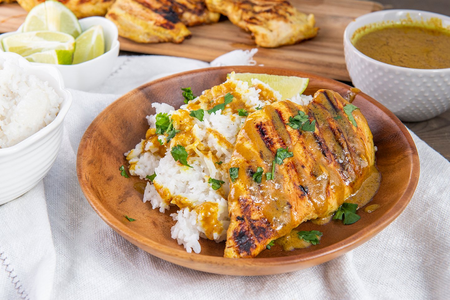 Honey Lime Coconut Curry Chicken with Coconut Rice