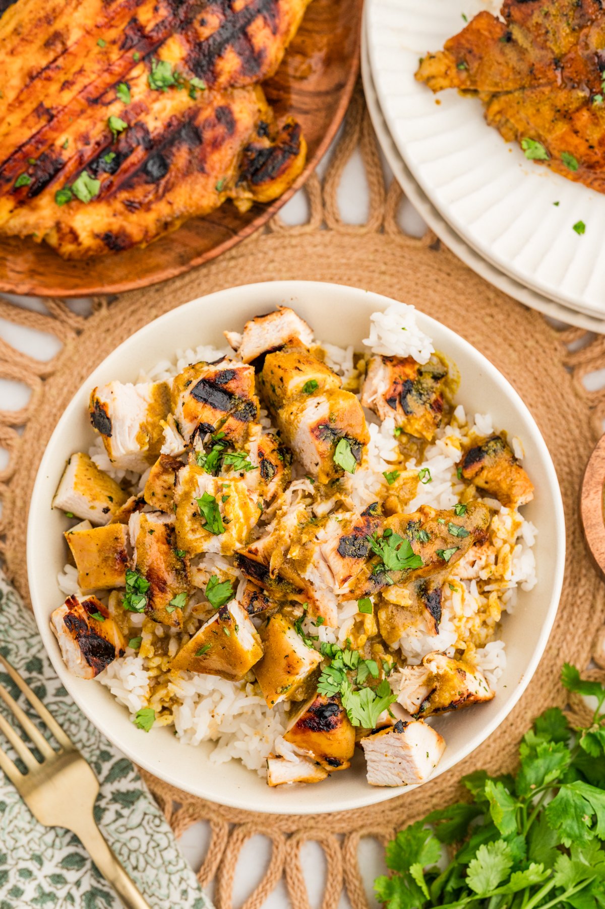 Honey Lime Coconut Curry Chicken with Coconut Rice