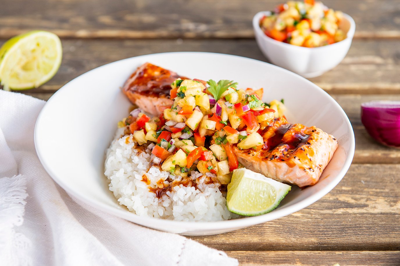 Pineapple Salmon Bowls