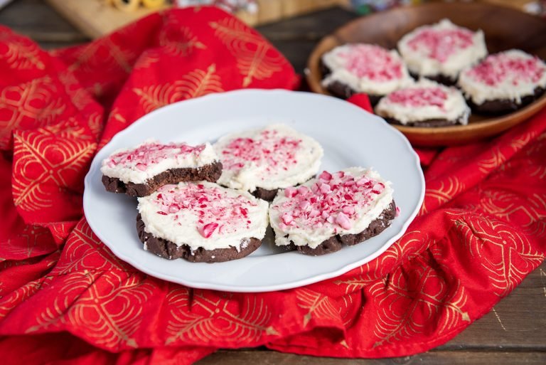 Frosted Chocolate Peppermint Cookies