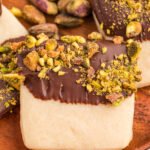 Chocolate Dipped Shortbread Cookies with Pistachio